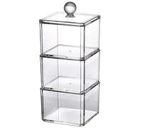 COOPHYA 1ensemble Transparent Square Storage Box with Lid Acrylic Makeup Remover Pads Accessories Organizer for Vanity Bathroom and Dresser Caisson Rangement Transparents avec Couvercle