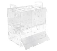 COOPHYA 1pièce Cage pour Petits Animaux Transparente Acrylique Maison Château pour Hamster et Chinchilla Double Niveau avec Poignée Aléatoire Habitat Ventilé et Ludique pour Petits