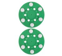 COOPHYA 2 Pièces Palet de Hockey sur Plancher Intérieur Vert à Faible Friction Structure à Six Billes, Antirebond, pour Entraînement en Garage et Compétitions de Roller Hockey
