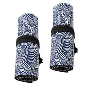 COOPHYA 2 Pièces Sac à Crayon Enroulable Toile Imprimée Organisateur Pratique pour Crayons de Dessin Capacité avec Motif de Petits Vent