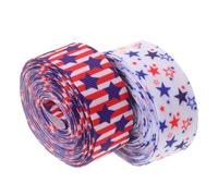 COOPHYA 2 Rouleaux Ruban Décoratif Patriotique pour Présent en Tissu Réutilisable Imprimé Drapeau Américain, pour Emballage et Décoration Créative du 4 Juillet