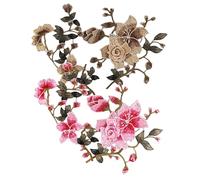 COOPHYA 2 Sets de Patchs Brodés de Fleur en Polyester, Effet Décoratif Chic et Fonction Réparatrice pour Vêtements, Accessoires Couture et Loisirs Créatifs