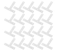 COOPHYA 20 Pièces Équerre D'angle en Acier Inoxydable T pour Supports de Fixation Robustes, Structure en T, Applications Polyvalentes en Construction et Meubles Argentés