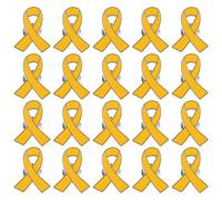 COOPHYA 20 Pièces Lot de Épingles Broches Ruban Jaune Émail de Sensibilisation et Soutien Aux Campagnes Caritatives Accessoires pour Femmes et Événements de Bienfaisance