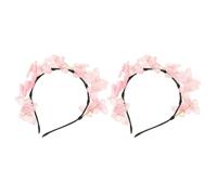 COOPHYA 2pcs Serrage-tête en Plastique Rose Élégant et Mignon pour Femmes, Accessoire Cheveux Polyvalent pour Costume et Danse, pour Fêtes et Mariages