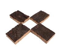 COOPHYA 4 Morceaux d'écorce de liège pour Terrarium à Reptiles - Fond décoratif en liège - Panneau d'écorce Naturelle pour lézard, Tortue, Dragon Barbu 10 x 6,5 cm