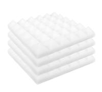 COOPHYA 4 Panneaux D'insonorisation en Mousse Acoustique Carrée 30x30x5 Cm Blanche Non Ignifuge, Coussins D'isolation Phonique pour Studio, Salle D'enregistrement, Chambre et Home Cinéma