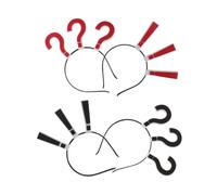 COOPHYA 4 Pièces Bandeau Cheveux Femme avec Motif Ponctuation Exagérée Antidérapant -tête Question et Point pour Fête Halloween et Quotidien