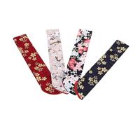 COOPHYA 4 Pièces Étui pour Éventail Pliant Vintage Pochette Portable Élégante avec Motif Floral Sac de Rangement Polyvalent pour Éventails Main Bijoux et Petits Accessoires Soie Compacte