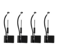 COOPHYA 4 Pièces Stylo de Sécurité Noir Support, Cordon et Encre Gel | ABS Plastique, Stylo sur Socle pour Documents et Formulaires, Accueil, Caisse, Signatures, Administration
