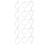 COOPHYA 45 Pendentifs à Monture Ouverte en Alliage de Zinc Argenté, Assortiment Géométrique 45 Pcs pour Création DIY Bijoux, Atelier Résine Époxy Artisanat