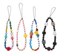 COOPHYA 4pièces Cordon pour Téléphone Portable Dragonne à Perles Antivol pour Étui de Téléphone Cordon Court Fonctionnel pour Shopping et Voyages