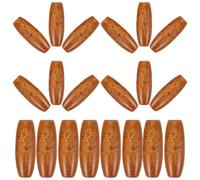 COOPHYA 50 Pièces Perles Ovales en Bois Marron pour Bricolage Diy, Grandes Perles Artisanales pour Décorations Maison et Créations Macramé