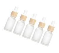 COOPHYA 5pièces Lot de Flacons Compte-gouttes Verre Dépoli Bouteille Cosmétique Rechargeable avec Pipette Souple Flacon Vide Portable pour Huiles Essentielles et Lotions de Voyage