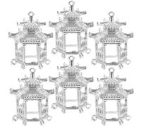 COOPHYA 6pcs Pendentifs Pagode en Alliage Argenté, Légers et Vintage, Apprêts Fabrication de Bijoux Soi-même, pour Accessoires Phone Pendant et Noël