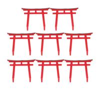 COOPHYA 8 Pièces Décoration Aquarium Porte Torii Japonaise Rouge en PVC, Accessoire Décoratif Unique pour Paysage Aquatique et Jardin Miniature