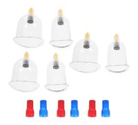 COOPHYA Accessoires de Ventouse de Massage en Plastique Transparent pour Corps et Dos, Kit 1 Set pour Stimuler le Métabolisme et Éliminer Vent et Humidité
