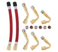 COOPHYA Adaptateur de Valve de Vélo en Métal avec Clip de Gonflage Rapide, Tuyau D'extension Compact et Portable pour Sorties Quotidiennes et Balades en Plein Air