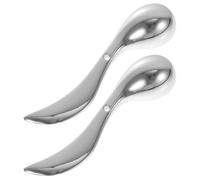 COOPHYA Baguette Favorise la Circulation Sanguine en Alliage de Zinc Argenté de Massage Oculaire 2pcs, Applicateur Compact pour Crème Yeux Maquillage et Transport
