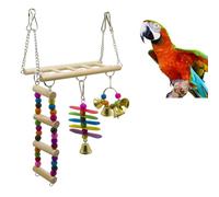 COOPHYA Balançoire en Bois pour Perroquet Échelle Suspendue pour Grimper et Se, Accessoire Solide pour Cage D’Oiseau et Animal à Plumage