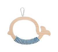 COOPHYA Balançoire pour Oiseaux - Perchoir en Bois pour Cage - Plateforme pour Perroquet - Support pour Jouet à mâcher - Perruches, perruches ondulées, Conures, calopsittes, inséparables (Baleine)