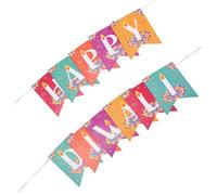 COOPHYA Banderole Papier Happy Diwali Décoration de Fête Facile à Suspendre pour Mur Fenêtre et Porte Ornement Festif et Joyeux pour Célébration Diwali