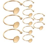 COOPHYA Base Anneau Réglable Plateau Bague en Acier Inoxydable 10 Pièces Ajustable pour Fabrication de Bijoux pour Création Artisanale