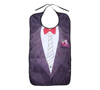 COOPHYA Bavoir pour Femmes et Hommes Adultes Noir en Polyester Imperméable et Réutilisable, Protection les Éclaboussures Salive, pour Repas des Personnes Âgées