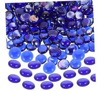 COOPHYA Billes Décoratives pour Cheminée Aquarium Et Aménagement Paysager De Granulés Résistants Au Feu Couleur Bleu Profond Embellissement pour Et Aquatiques