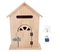 COOPHYA Boîte aux Lettres Sécurisée en Bois, Forme Maison Moderne, Verrouillable, Rangement pour Objets Importants et Plantes, Montage Simple pour Extérieur et Bureau