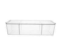 COOPHYA Boîte de Rangement Design Simple et Élégant Grand Volume 3 Compartiments en Plastique Pet Transparent pour Organiser pour Remède Le Bureau Chambre