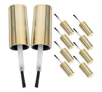 COOPHYA Bouchons de Flacons de Vernis à Réutilisables Finition Or Élégante Lot de 10 avec Pinceau en Fibre Artificielle, Adaptés pour Salons de