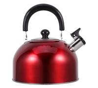 COOPHYA Bouilloire Sifflante Rouge Design Unique 3l en Acier Inoxydable avec Poignée Ergonomique Compatible Plaque à Induction pour Cuisson Rapide à Domicile