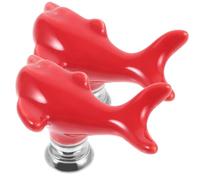 COOPHYA Boutons de Chasse D'eau en Alliage de Zinc en Forme de Poisson Rouge, 2 Pièces, Alternative et Décorative pour Réservoirs de Toilettes Modernes