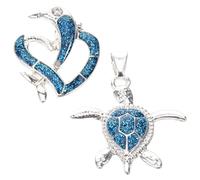COOPHYA Breloques Fabrication de Bijoux en Alliage Bleu Pendentifs Tortue Marine et Dauphin, Design Unique et Finition Précise pour Boucles D'oreilles et Colliers