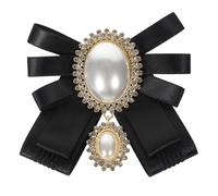COOPHYA Broche Élégante pour Femmes en Perle Simulée et Cristaux Design Nœud pour Vêtements et Chapeaux, Accessoire pour Anniversaire ou Nouvel An