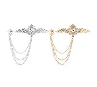 COOPHYA Broche Étoile et 2pcs en Alliage pour Décorer Costumes et Écharpes, Accessoire Pratique et Élégant Design Brillant