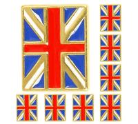 COOPHYA Broches Drapeau Britannique en Alliage de Zinc 8pcs, Insignes de Revers Résistants la Décoloration pour Occasions Spéciales, Design Rectangle Classique et Élégant