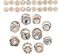 COOPHYA Broches Polyvalentes Accessoires Vestimentaires Simples et Résistants Lot de 30 en Alliage et Cristaux pour Fixer Boutons de Pulls en Toutes Occasions