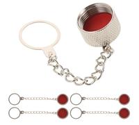COOPHYA Capuchons de Protection Protection Industrielle en Nickelé Lot de 5 avec Chaînette, Couvercle Adaptateur Coaxial Anti-poussière pour Connecteurs So239 Femelles pour Connectique