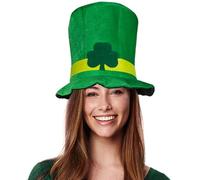 COOPHYA Chapeau en Velours Vert Trèfle Fête Saint-patrick, Taille Unique, Facile à Assortir, pour Célébrations et Performances sur Scène Couleur Aléatoire