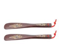 COOPHYA Chausse-pieds en Bois de Bois de Poulet 2 Pièces pour Personnes Âgées, Portable Long Manche, Protège Talon Chaussure, Accessoire Pratique Quotidien