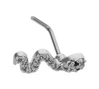 COOPHYA Clou de Nez Serpent en Acier Inoxydable Zircon, Bijou Piercing Corporel Féminin, Accessoire pour Piercing Lèvres et Nez en Contexte Festif