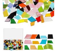 COOPHYA Coffret de Carreaux de Mosaïque en Verre Coloré pour Décoration Diy, Formes Variées, Usage Polyvalent, 245g, pour Loisirs Créatifs et Décoration Intérieure