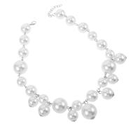 COOPHYA Collier de Perles de Fausses Perles Blanc Cassé Collier Statement Vintage Français pour Femmes Bijou Fantaisie pour Mariages et Fêtes Design Audacieux et Léger Longueur Moyenne