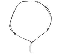 COOPHYA Collier Ras-du-cou Homme en Acrylique Blanc Pendentif Dent de Loup, Bijoux Loup Viking Léger et Confortable, Accessoire Polyvalent pour Quotidien et Sorties en Extérieur