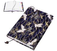 COOPHYA Couverture de Protection pour Livre Format A5 en Tissu Bleu Motif Créatif, Bandoulière Ajustable pour Étudiants et Secrétaires