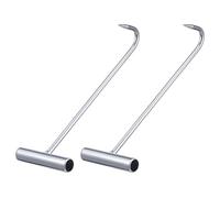 COOPHYA Crochet de Levage Manuel pour Plaques d'Égout Lot de 2 en Acier Robuste 29 CM Poignée Antidérapante pour Intervention en Voirie