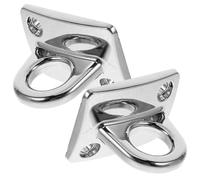 COOPHYA Crochet Mural en Métal Argenté pour Fixation de Corde de Sécurité Lot de 2 Crochets à Anneau Stable pour Contrôle de Foule en Hôtel Événement et Inauguration