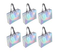 COOPHYA Design Multi-Usage Argenté 6 Paquet Réutilisables Poignées en Tissu Non Tissé Grosse Capacité pour Activités Site et Pique-